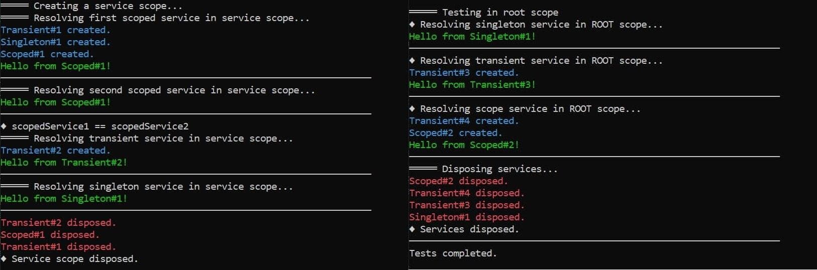 Sample Code Output